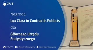 Powiększ obraz:  Nagroda Lux Clara in Contractis Publicis dla GUS w kategorii Zamawiający upowszechniający zrównoważone zamówienia publiczne